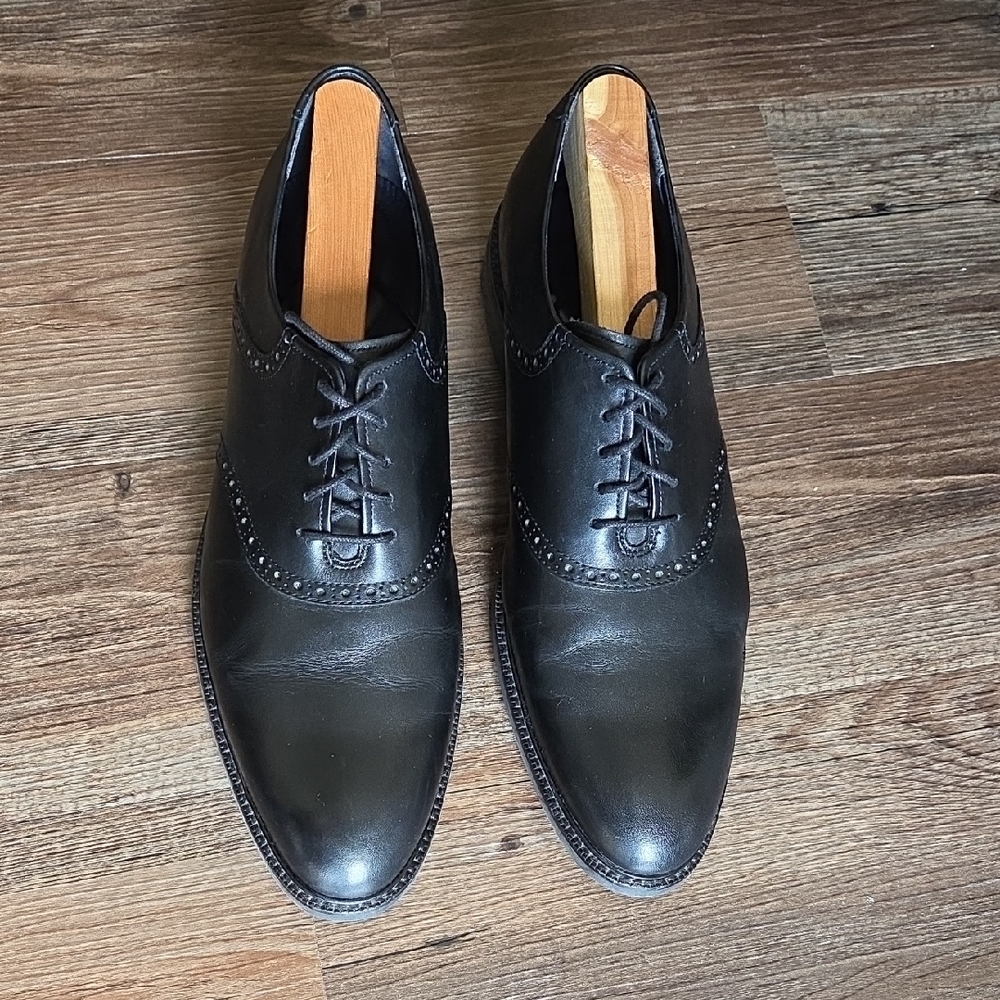 Cole Haan Black Leather Oxford Shoes
